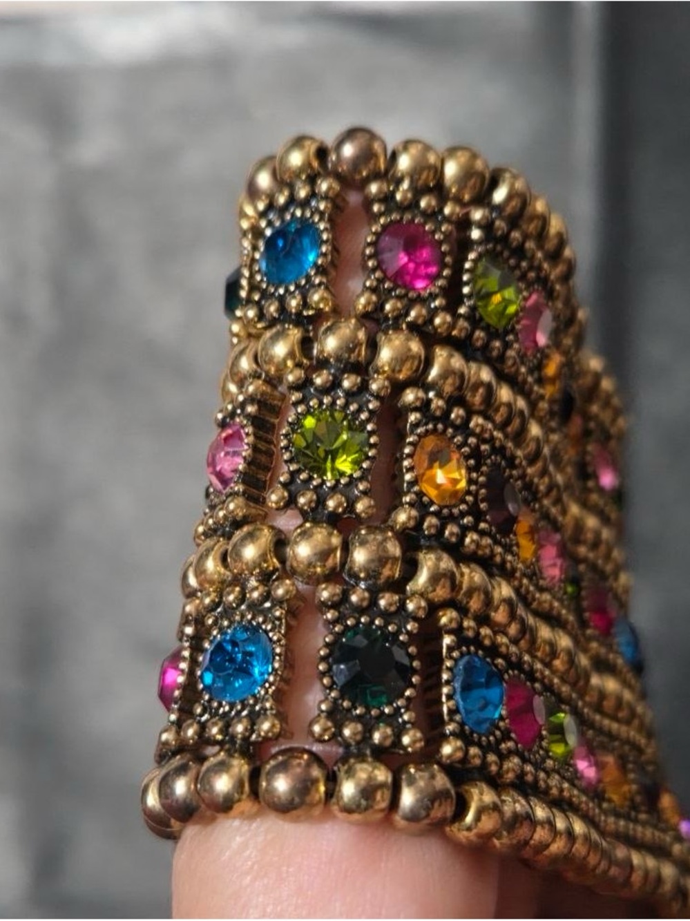 Colorful Multi-Stone Rhinestone Stretch Bracelet - Picture 2 of 2